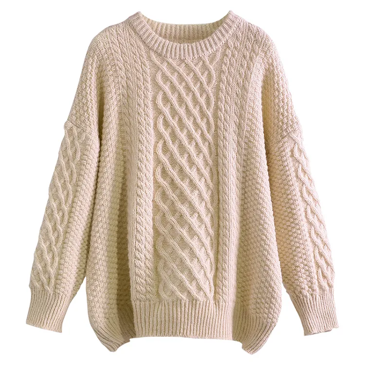 custom-cable-knit-texture-pullover-sweater-beige