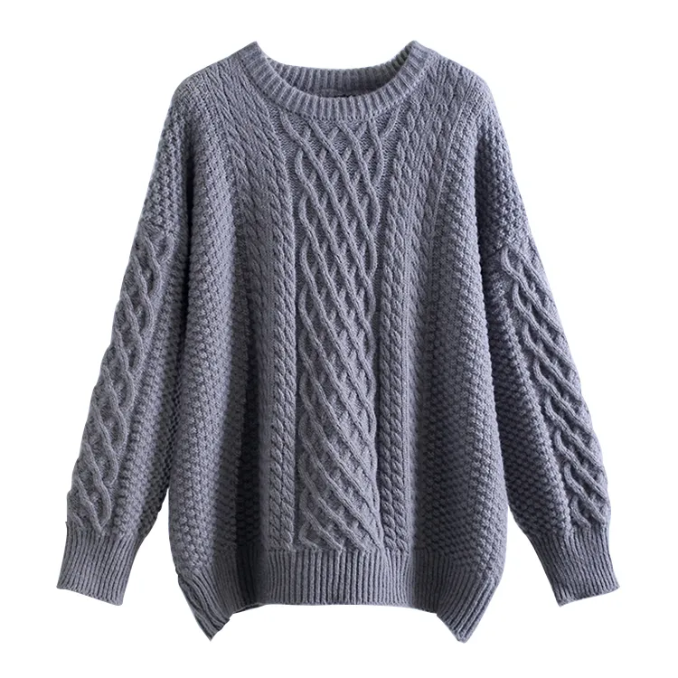 custom-cable-knit-texture-pullover-sweater-grey