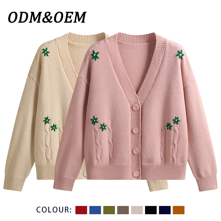 custom-floral-embroidered-v-neck-cardigan-sweater