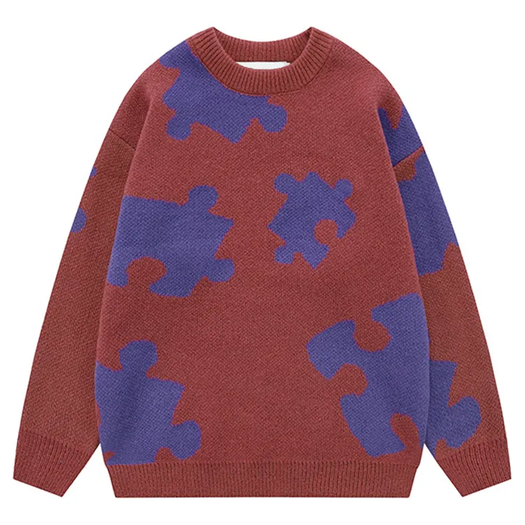 custom-jigsaw-puzzle-motif-knit-sweater-red