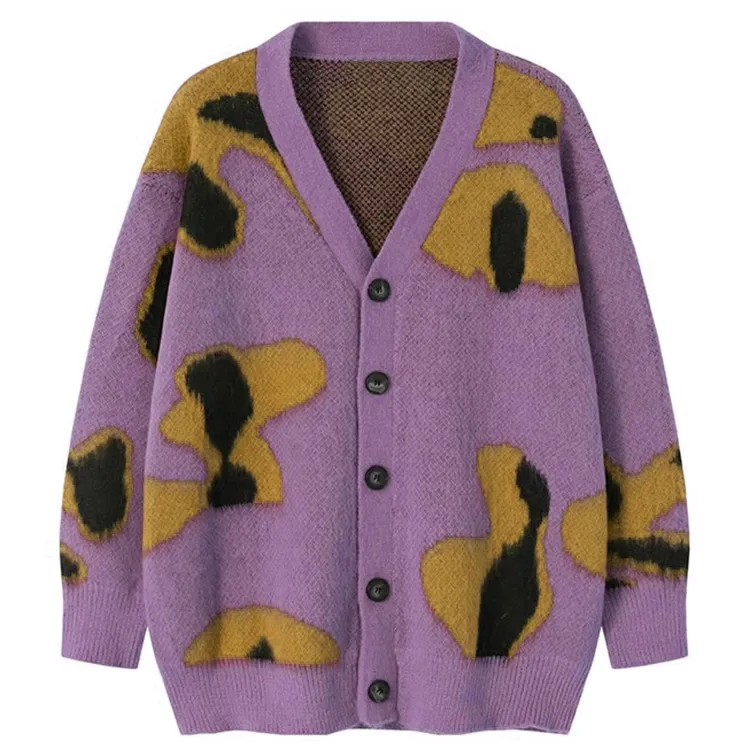 custom-oversized-abstract-graphic-cardigan-purple