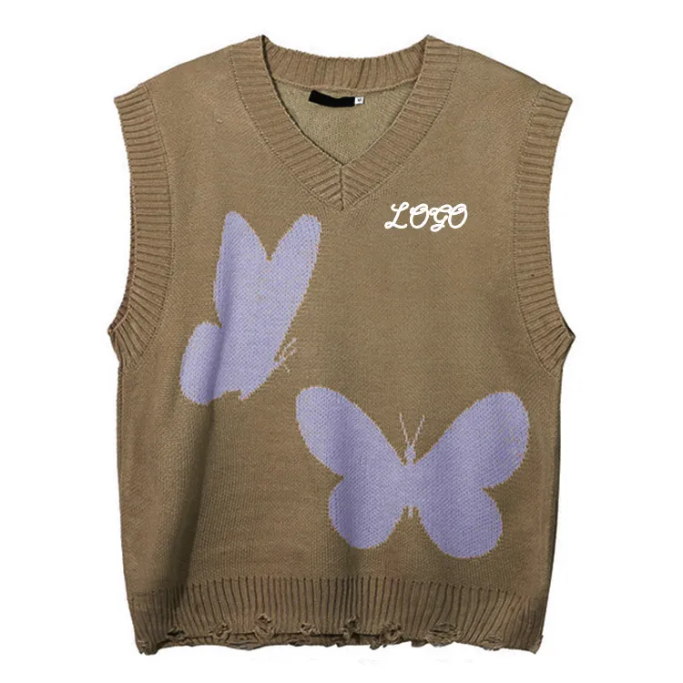 custom-oversized-butterfly-knit-vest-brown