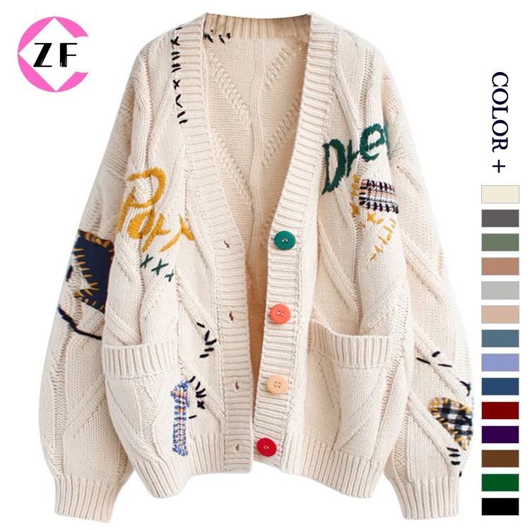 custom-oversized-cable-knit-embroidered-cardigan