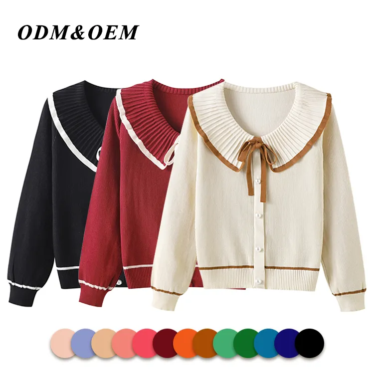 custom-pleated-peter-pan-collar-cardigan-sweater