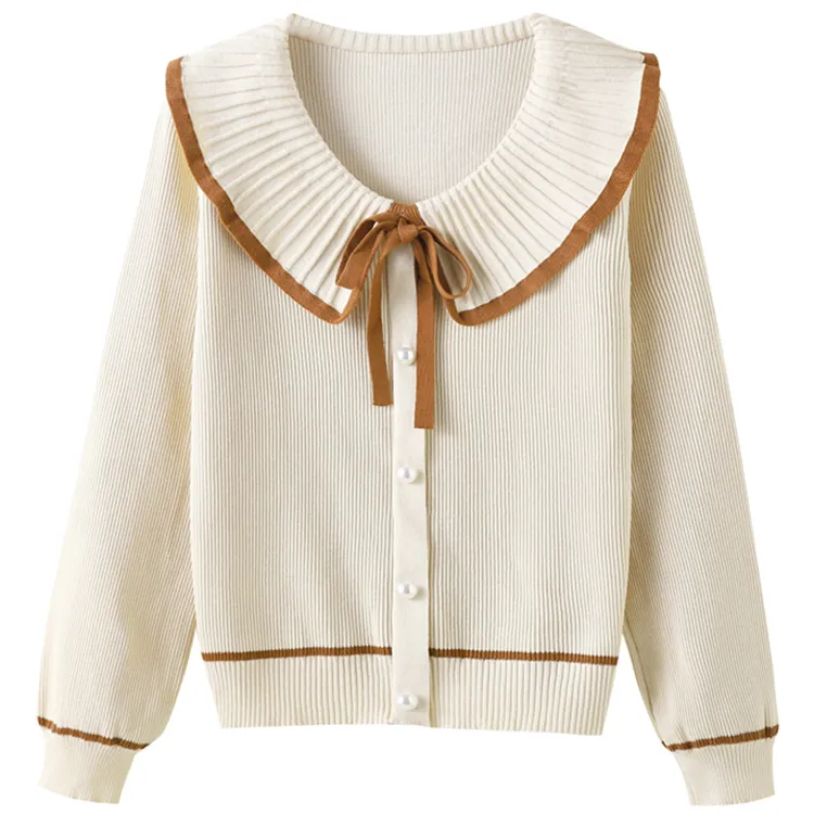 custom-pleated-peter-pan-collar-cardigan-sweater-beige
