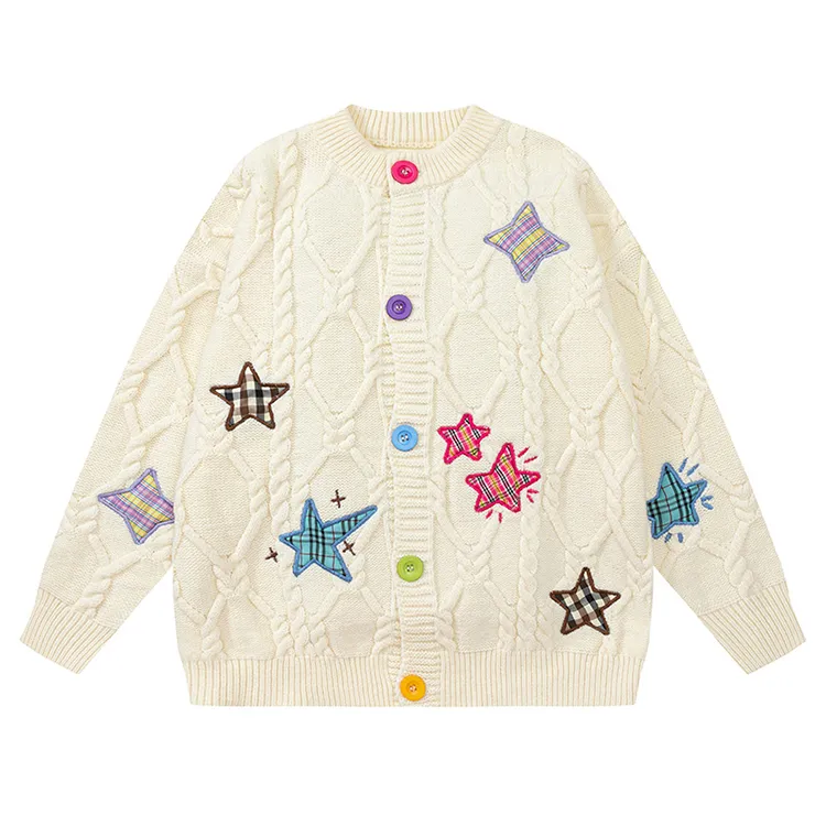 custom-star-appliqu-cable-knit-cardigan-sweater-white