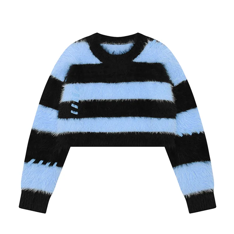 custom-striped-fuzzy-cropped-pullover-sweater-light-blue