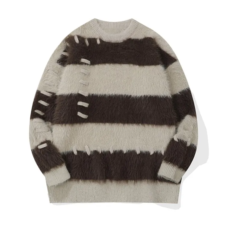 custom-striped-fuzzy-grunge-pullover-sweater-grey