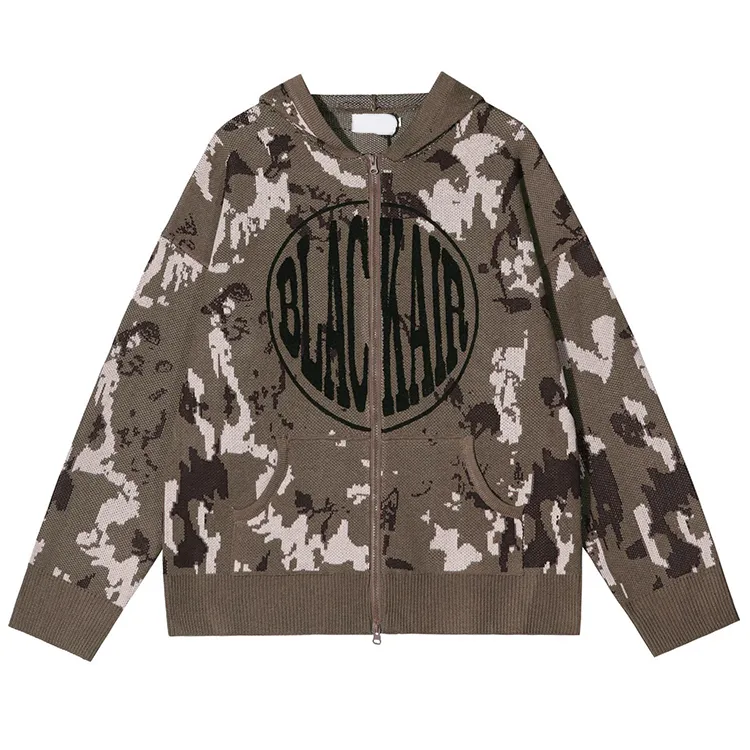 custom-camo-graphic-zip-up-knit-jacket-brown