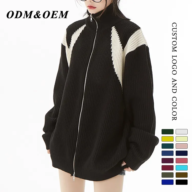 custom-graphic-two-tone-zip-up-knit-jacket
