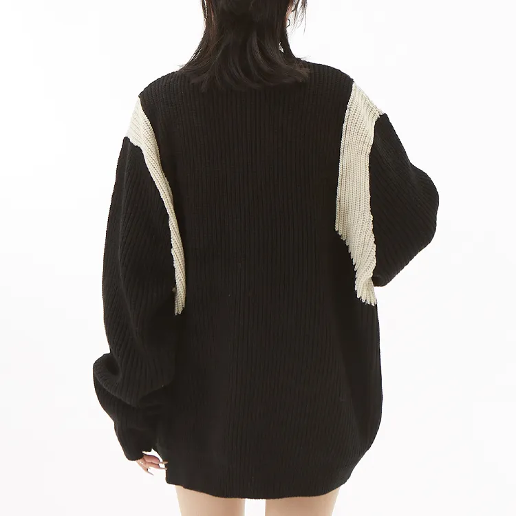 custom-graphic-two-tone-zip-up-knit-jacket-black-back