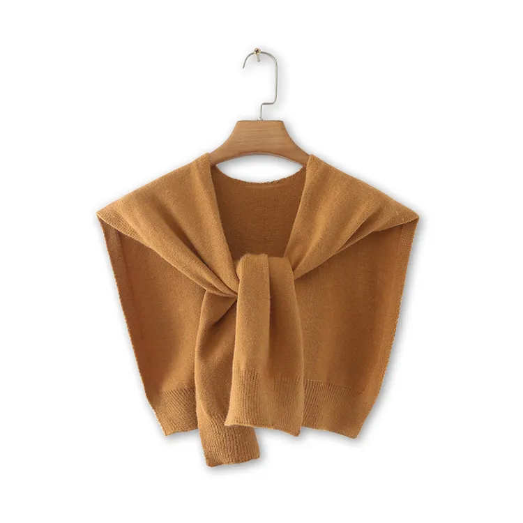 custom-minimalist-knit-poncho-scarf-wrap-orange