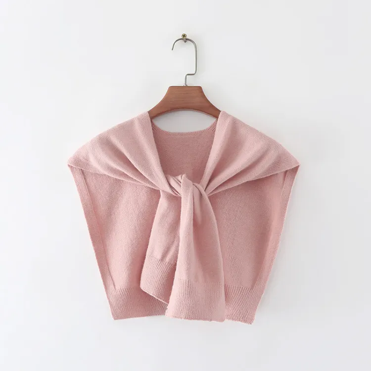 custom-minimalist-knit-poncho-scarf-wrap-pink