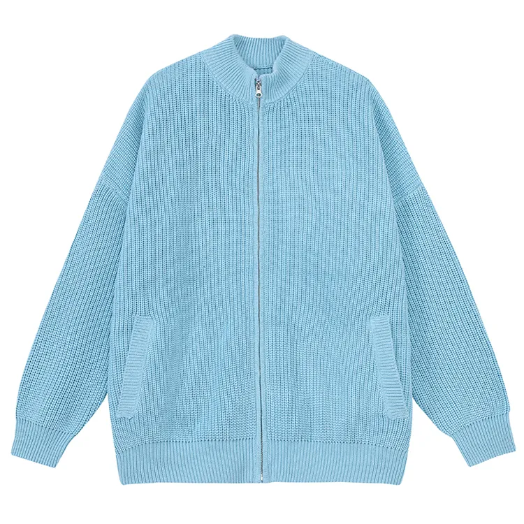 custom-minimalist-ribbed-zip-up-knit-jacket-blue