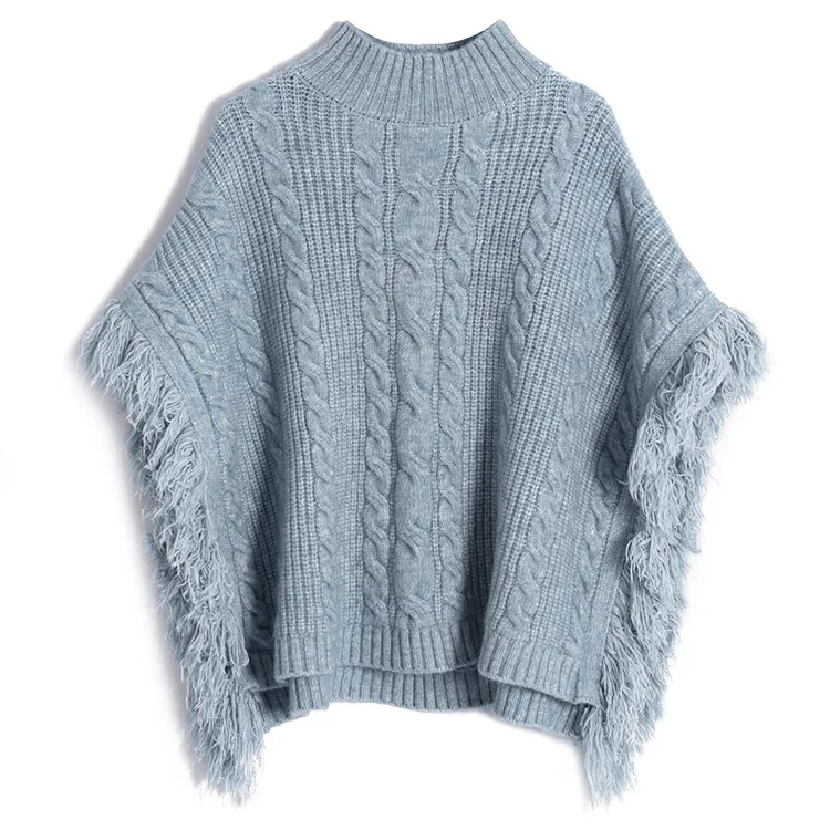custom-mock-neck-cable-knit-fringe-poncho-blue