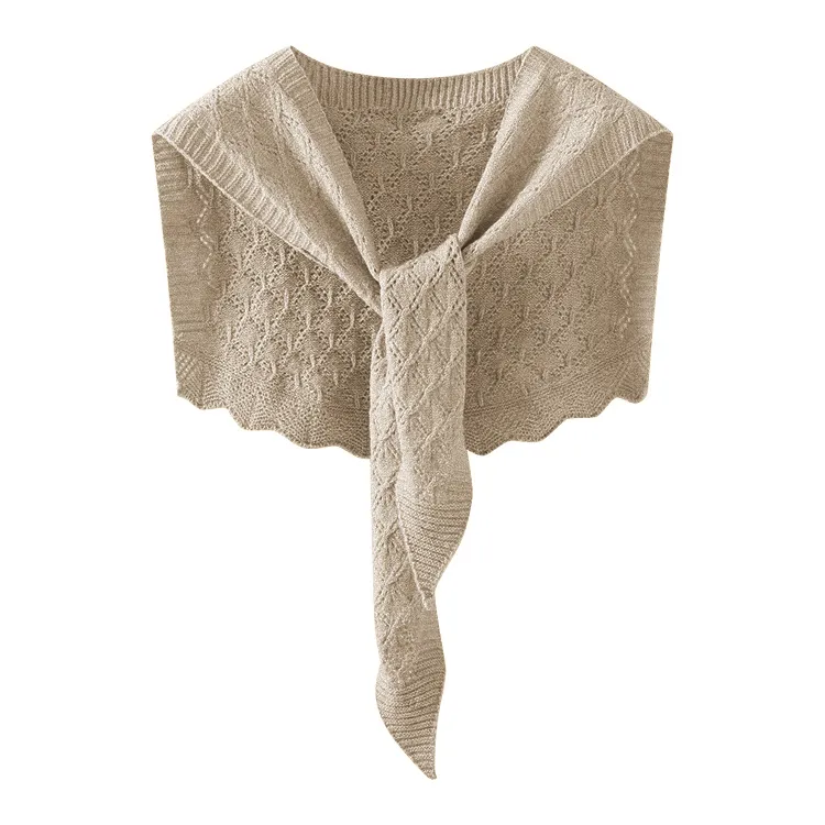 custom-openwork-cable-knit-poncho-shawl-beige