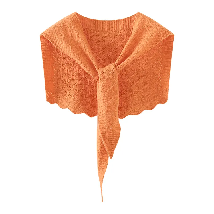 custom-openwork-cable-knit-poncho-shawl-orange
