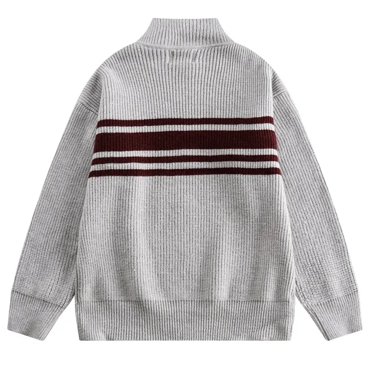 custom-striped-varsity-zip-up-knit-jacket-grey-back