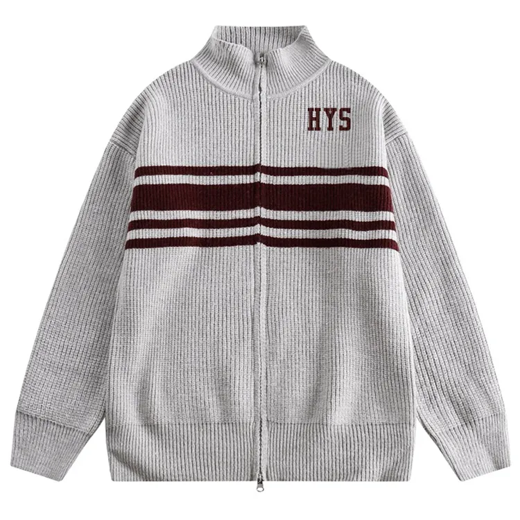 custom-striped-varsity-zip-up-knit-jacket-grey