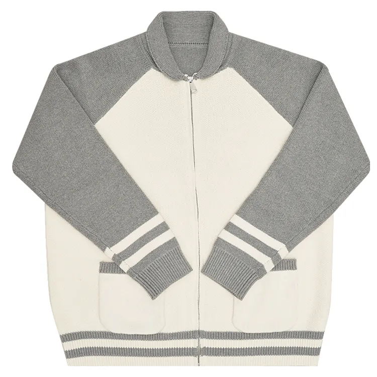 custom-varsity-color-block-zip-up-knit-jacket-grey