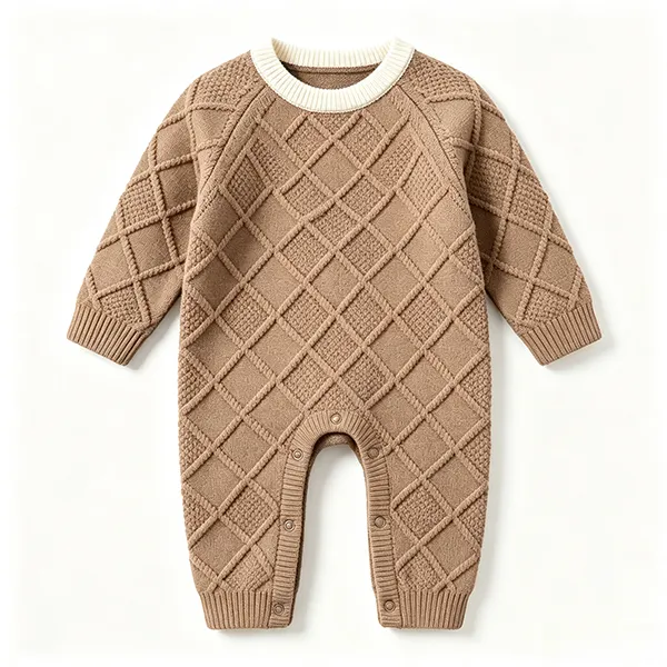 cable-knit-baby-romper-raglan-sleeve-snap-closure-brown