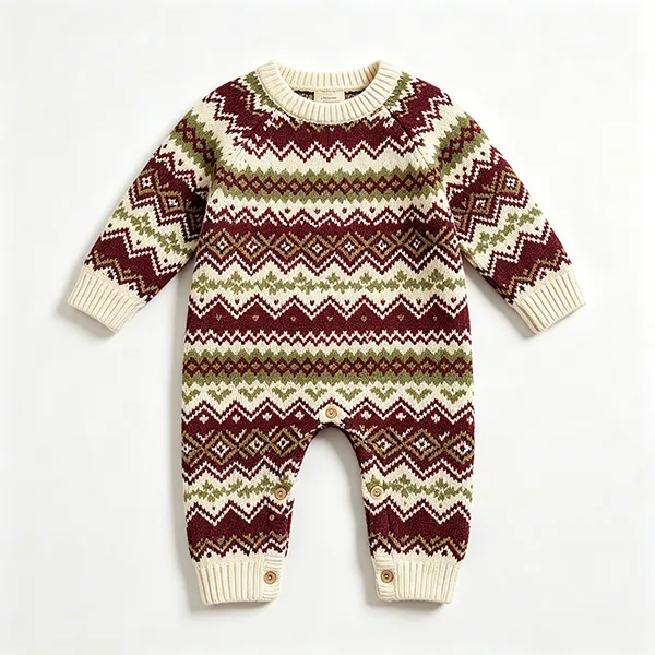 fair-isle-jacquard-baby-romper-crotch-snap-closure-red