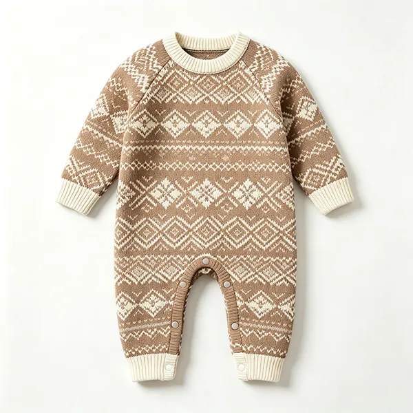 fair-isle-jacquard-baby-romper-raglan-sleeve-yellow