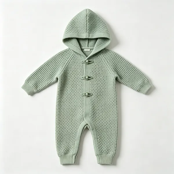 knit-baby-hooded-onesie-waffle-romper-green