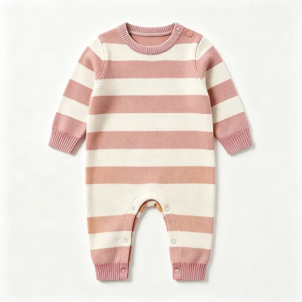 striped-knit-baby-romper-shoulder-snap-closure-pink
