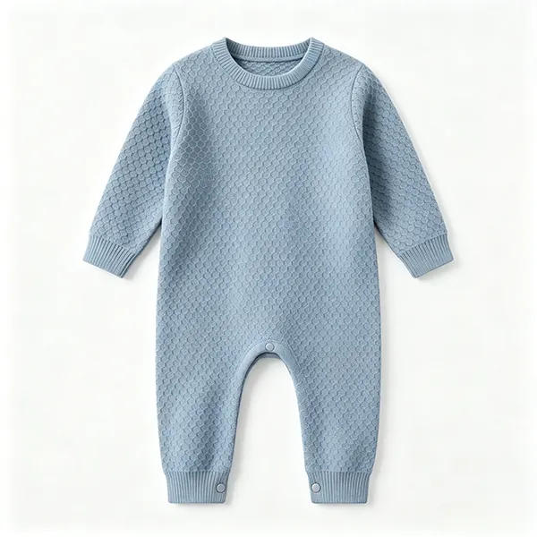 textured-knit-baby-romper-oem-manufacturer-blue