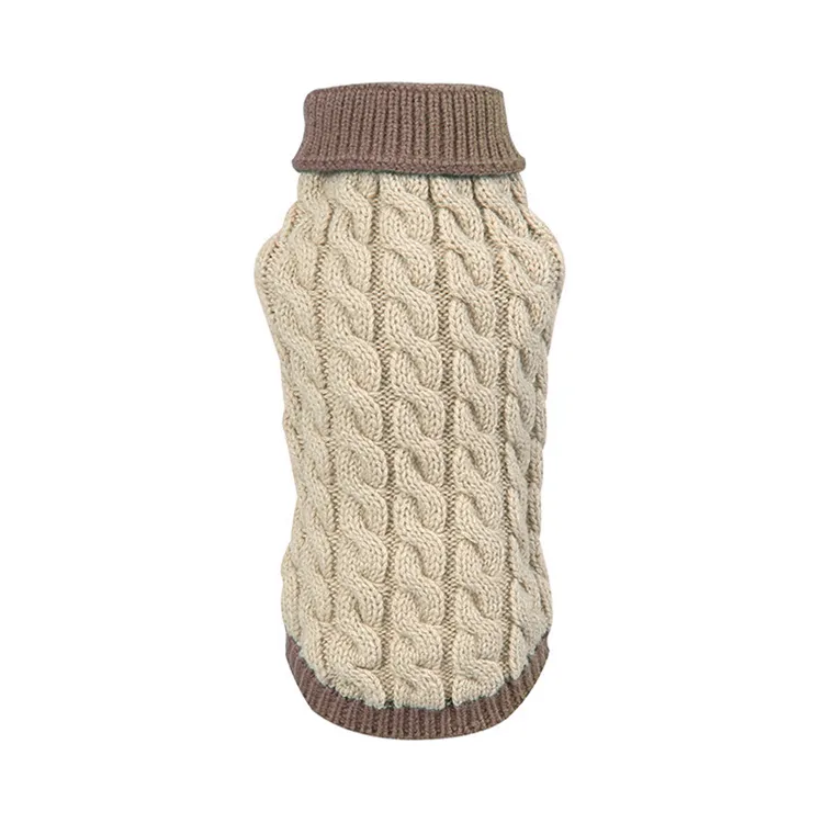 cable knit color blocked pet sweater