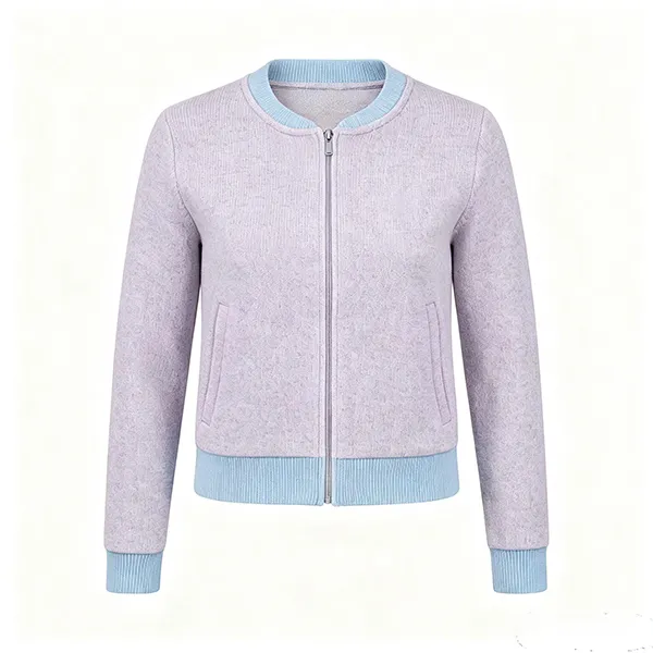 knitted full zip medical scrub jacket ribbed cuffs purple