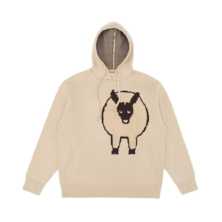mens heavyweight cotton knitted hoodie