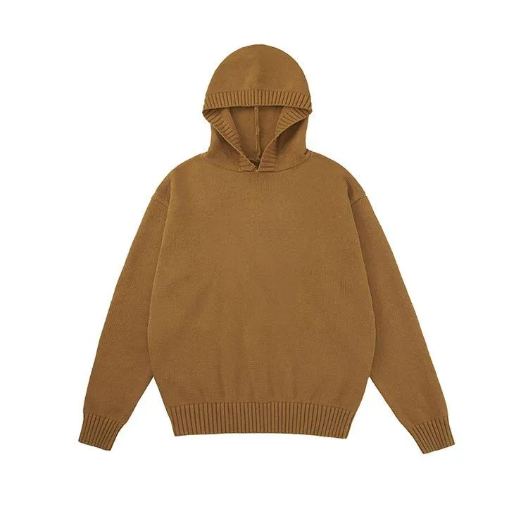 mens heavyweight 3d chenille letter knit hoodie