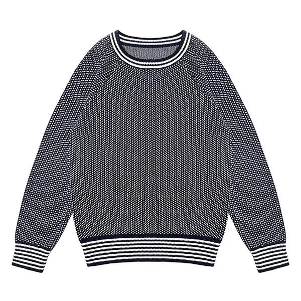 textured knit drop shoulder crewneck pullover