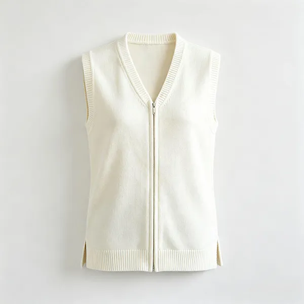 hospital uniform knit vest sleeveless zip cardigan