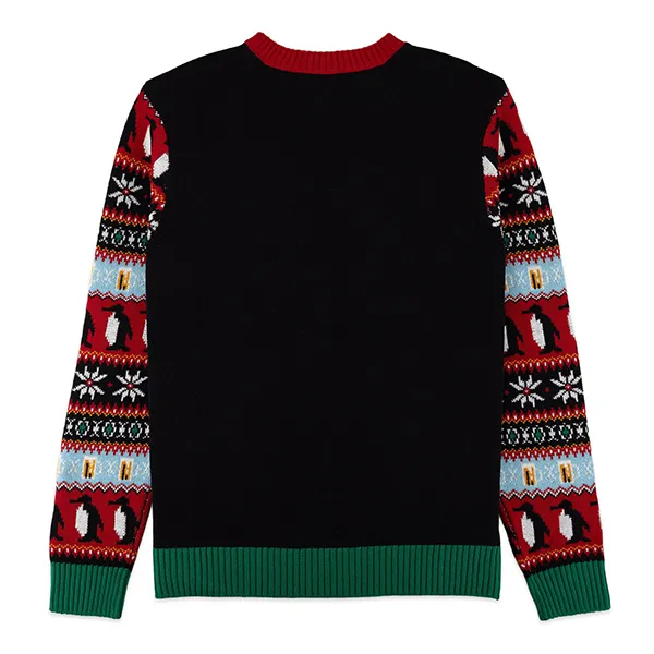 funny penguin waddle christmas sweater back