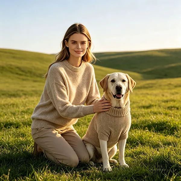 matching pet and owner crewneck sweater meadow